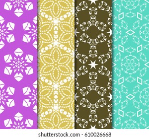 set of floral ornament. seamless vector pattern. interior decoration, wallpaper, invitation, fashion design.