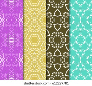 set of floral ornament. seamless vector pattern. interior decoration, wallpaper, invitation, fashion design.