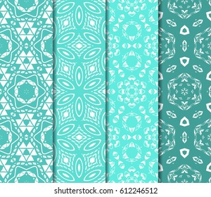 set of floral ornament. seamless vector pattern. interior decoration, wallpaper, invitation, fashion design.