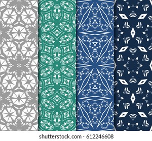 set of floral ornament. seamless vector pattern. interior decoration, wallpaper, invitation, fashion design.