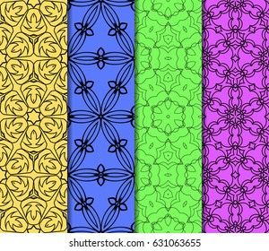 set of floral ornament. seamless vector pattern. interior decoration, wallpaper, invitation, fashion design.