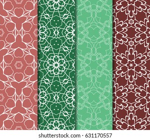 set of floral ornament. seamless vector pattern. interior decoration, wallpaper, invitation, fashion design.