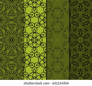 set of floral ornament. seamless vector pattern. interior decoration, wallpaper, invitation, fashion design.