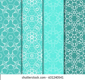 set of floral ornament. seamless vector pattern. interior decoration, wallpaper, invitation, fashion design.