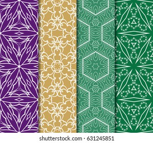 set of floral ornament. seamless vector pattern. interior decoration, wallpaper, invitation, fashion design.