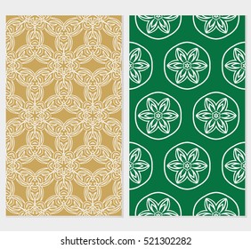 set of floral ornament for your greeting cards. green, purple color. vector illustration.