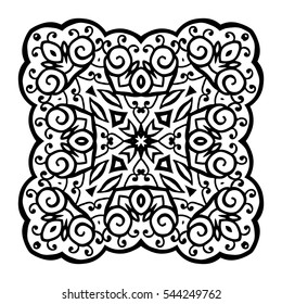 Set of floral ornamental ethnic decorative elements