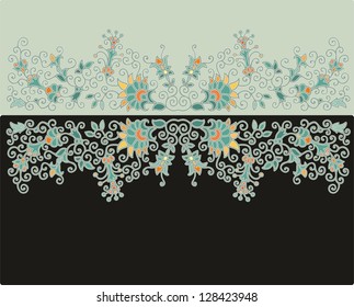 set of floral ornaments