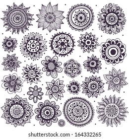 Set of floral ornaments