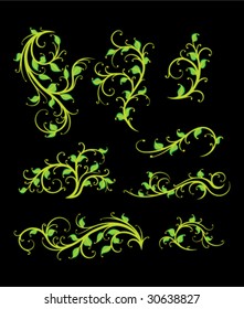 Set of floral ornaments