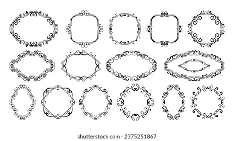 Set floral oval and round victorian frames