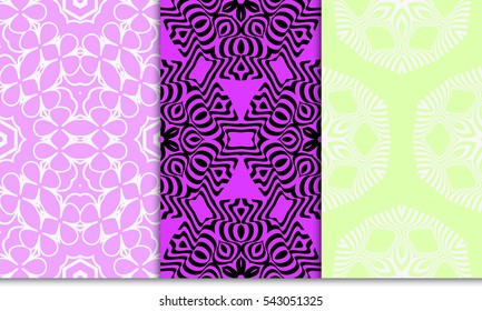 set of floral pattern of geometric elements. vector illustration. design for printing, presentation, textile industry.