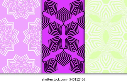 set of floral pattern of geometric elements. vector illustration. design for printing, presentation, textile industry.