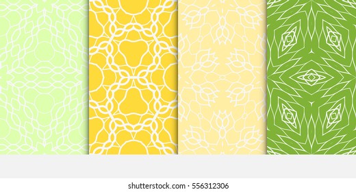 set of floral pattern of geometric elements. seamless pattern. vector illustration.