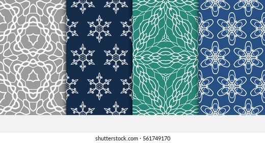 set of floral pattern of geometric elements. seamless pattern. vector illustration. design for printing, presentation, textile industry.