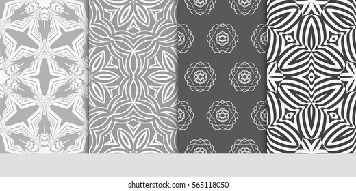 set of floral pattern of geometric elements. seamless pattern. vector illustration. design for printing, presentation, textile industry.
