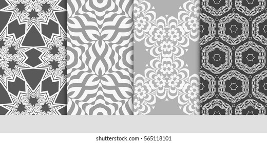 set of floral pattern of geometric elements. seamless pattern. vector illustration. design for printing, presentation, textile industry.