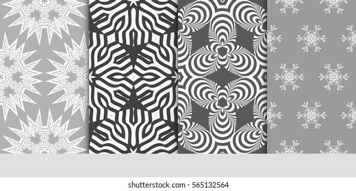 set of floral pattern of geometric elements. seamless pattern. vector illustration. design for printing, presentation, textile industry.