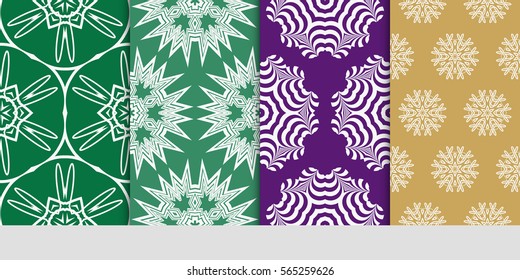 set of floral pattern of geometric elements. seamless pattern. vector illustration. design for printing, presentation, textile industry.