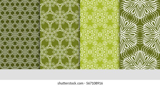 set of floral pattern of geometric shape. seamless pattern. vector illustration. design for printing, presentation, textile industry.