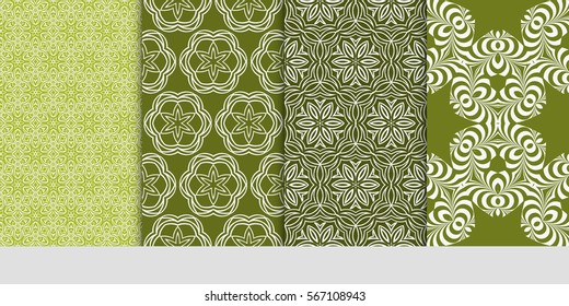 set of floral pattern of geometric shape. seamless pattern. vector illustration. design for printing, presentation, textile industry.