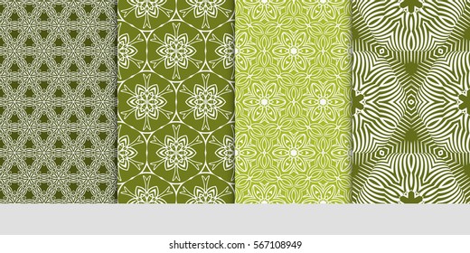 set of floral pattern of geometric shape. seamless pattern. vector illustration. design for printing, presentation, textile industry.