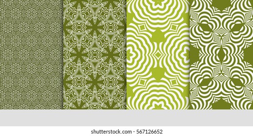 set of floral pattern of geometric shape. seamless pattern. vector illustration. design for printing, presentation, textile industry.