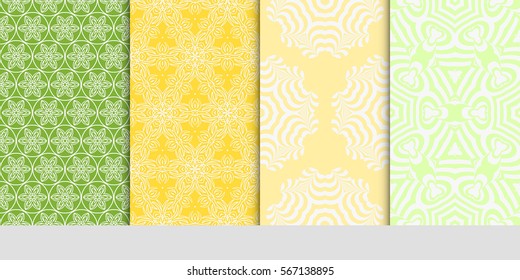 set of floral pattern of geometric shape. seamless pattern. vector illustration. design for printing, presentation, textile industry.