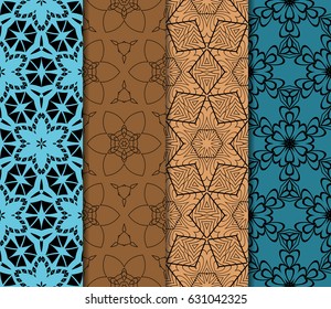 set of floral pattern of geometric shape. seamless pattern. vector illustration. design for printing, presentation, textile industry.