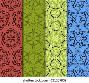 set of floral pattern of geometric shape. seamless pattern. vector illustration. design for printing, presentation, textile industry.