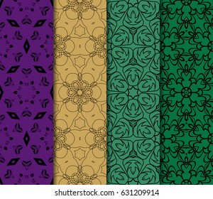 set of floral pattern of geometric shape. seamless pattern. vector illustration. design for printing, presentation, textile industry.