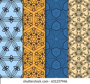 set of floral pattern of geometric shape. seamless pattern. vector illustration. design for printing, presentation, textile industry.