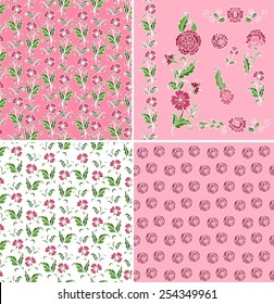 Set of floral patterns