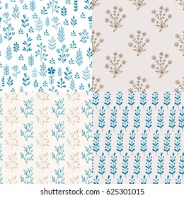 Set of floral patterns