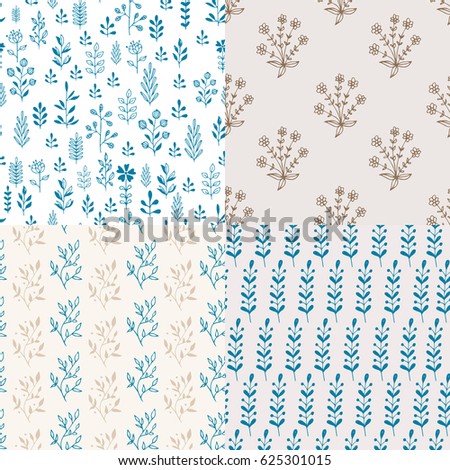 Set of floral patterns