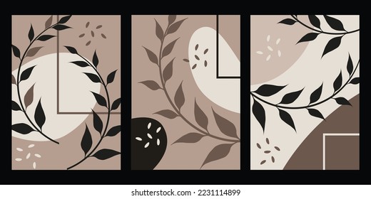 Conjunto de patrones florales para el diseño de tarjetas, afiche, postal, invitación. Dibujo de vectores.