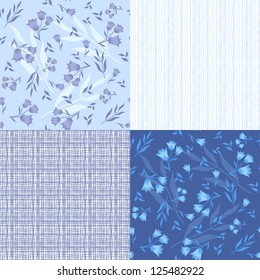 Set floral patterns for scrapbook. Vector.