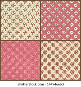 set of floral patterns, vector illustration, eps10