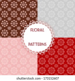 Set floral patterns. Vector illustration.