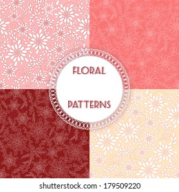 Set floral patterns. Vector illustration.