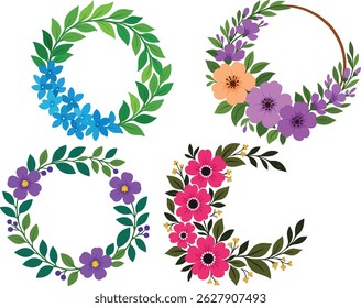 Set of floral pattren vector illustration