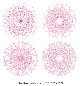 Set of floral rosettes