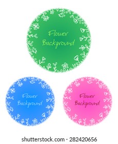 Set of Floral Round Backgrounds