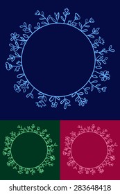 Set of Floral Round Frames