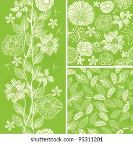 set floral seamless background