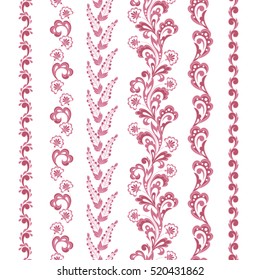 set of floral seamless borders. vector design element
