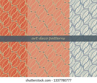 set of floral seamless pattern