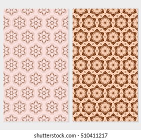 set of floral seamless pattern. abstract geometry shape and lines. vector illustration. Ethnic arabic ornament. for design invitation, backgrounds, wallpapers