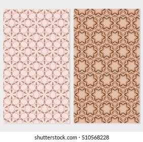 set of floral seamless pattern. abstract geometry shape and lines. vector illustration. Ethnic arabic ornament. for design invitation, backgrounds, wallpapers