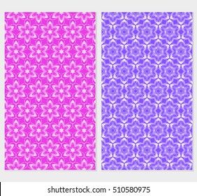 set of floral seamless pattern. abstract geometry shape and lines. vector illustration. Ethnic arabic ornament. for design invitation, backgrounds, wallpapers